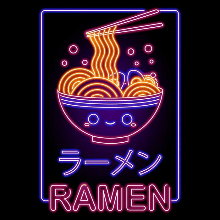 Neon Ramen Men's Apparel - Adult & Kids T-Shirts, Sweatshirts & Hoodies apparel design preview 2
