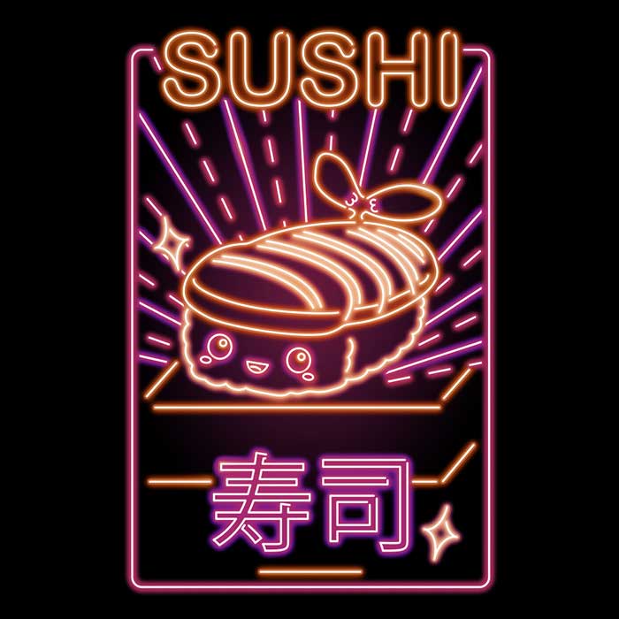 Neon Sushi Men's Apparel - Adult & Kids T-Shirts, Sweatshirts & Hoodies apparel design preview 2