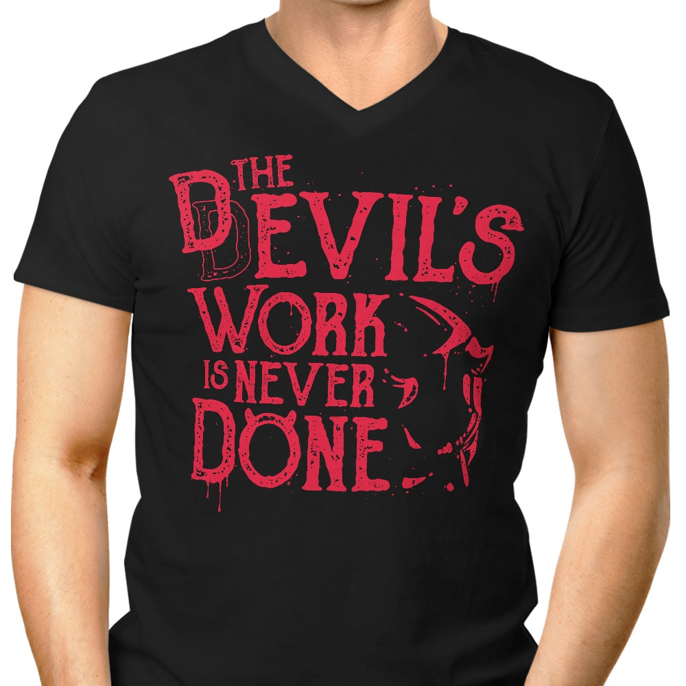 Never Done Men's V-Neck - Adult & Kids T-Shirts, Sweatshirts & Hoodies apparel design preview 1