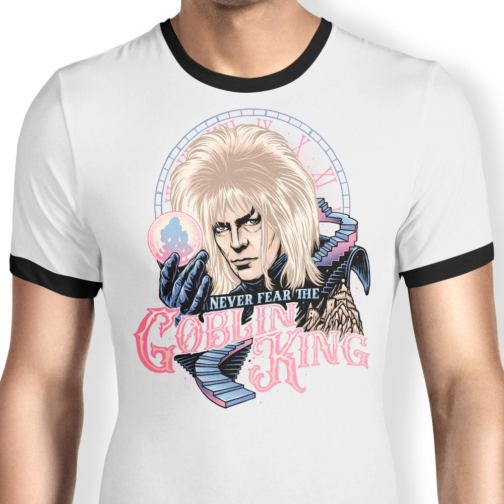 Never Fear the Goblin King Ringer - Adult & Kids T-Shirts, Sweatshirts & Hoodies apparel design preview 1