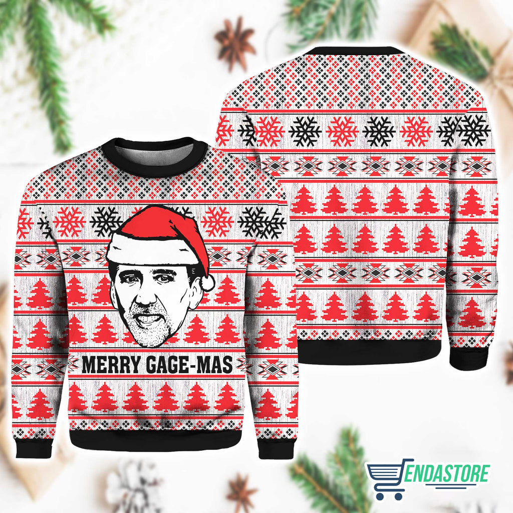 Nicolas Cage Merry Gage-mas Ugly Christmas Sweater product image 2