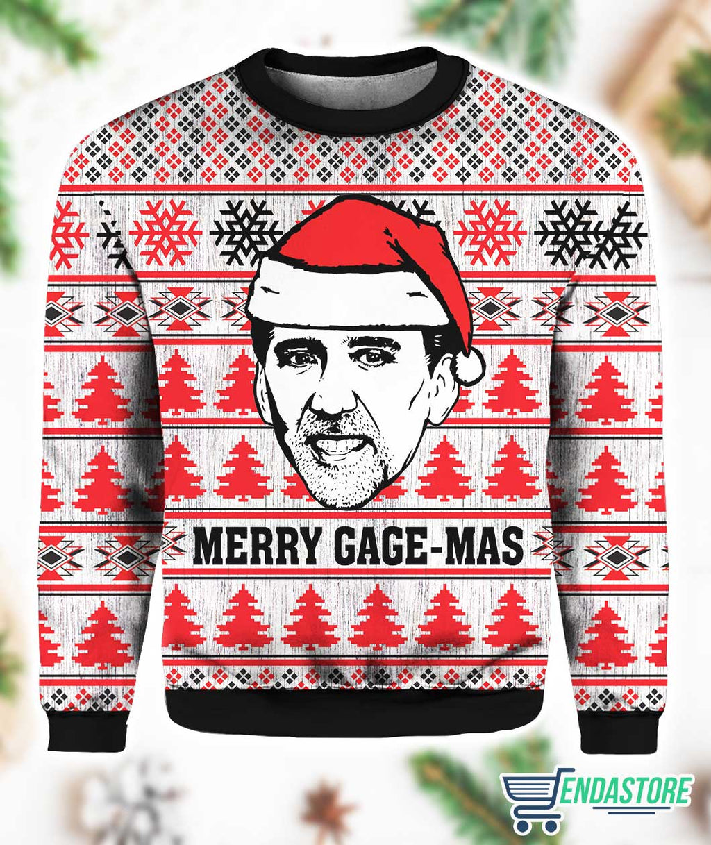 Nicolas Cage Merry Gage-mas Ugly Christmas Sweater product image 3