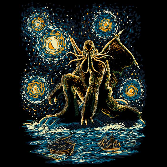 Night of Cthulhu Women's Apparel - Adult & Kids T-Shirts, Sweatshirts & Hoodies apparel design preview 2
