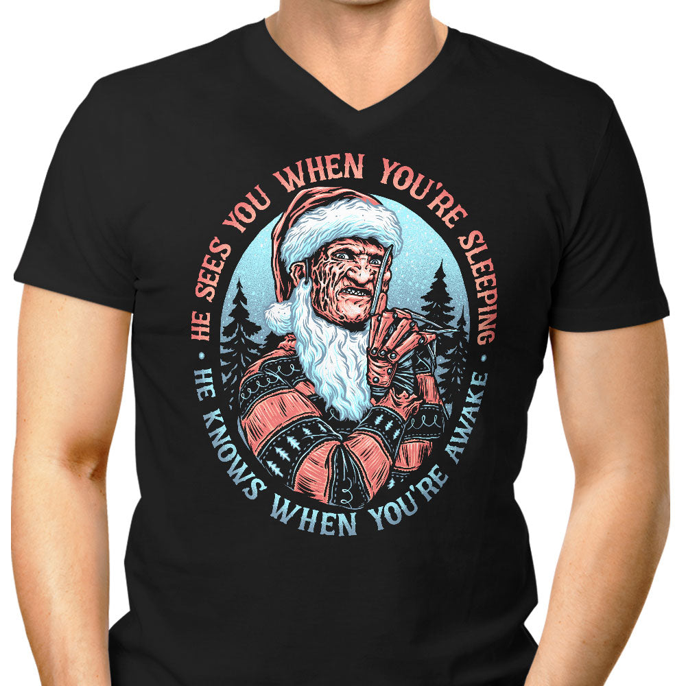 Nightmare Santa Men's V-Neck - Adult & Kids T-Shirts, Sweatshirts & Hoodies apparel design preview 1