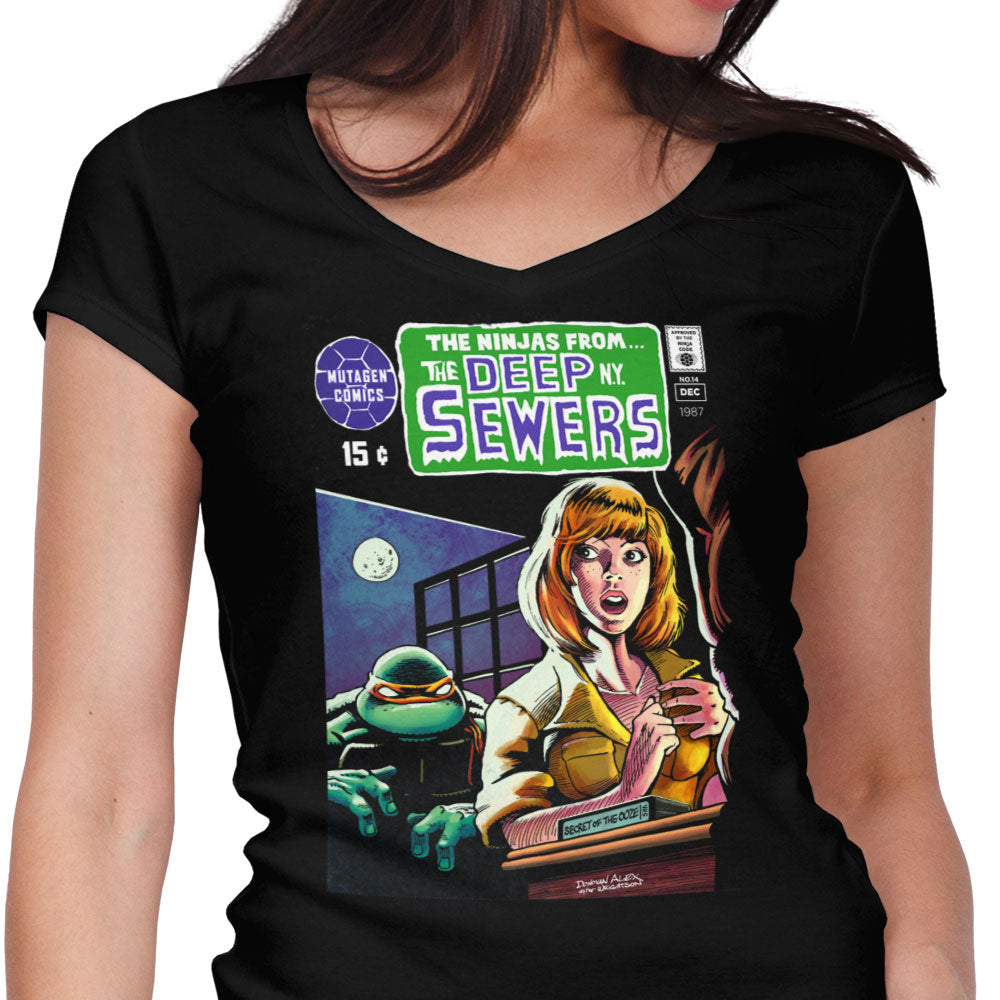 Ninjas from the Deep Women's V-Neck - Adult & Kids T-Shirts, Sweatshirts & Hoodies apparel design preview 1
