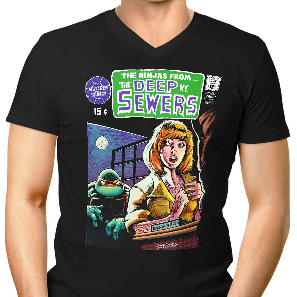 Ninjas from the Deep Men's V-Neck - Adult & Kids T-Shirts, Sweatshirts & Hoodies apparel design preview 1