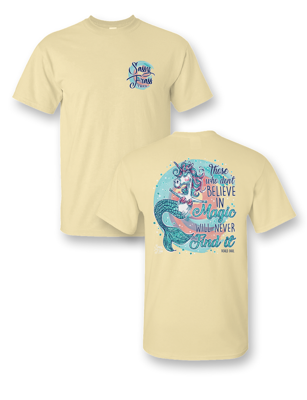 Sassy Frass Preppy Magic Unicorn Mermaid - Adult & Kids T-Shirts, Sweatshirts & Hoodies apparel design preview 1