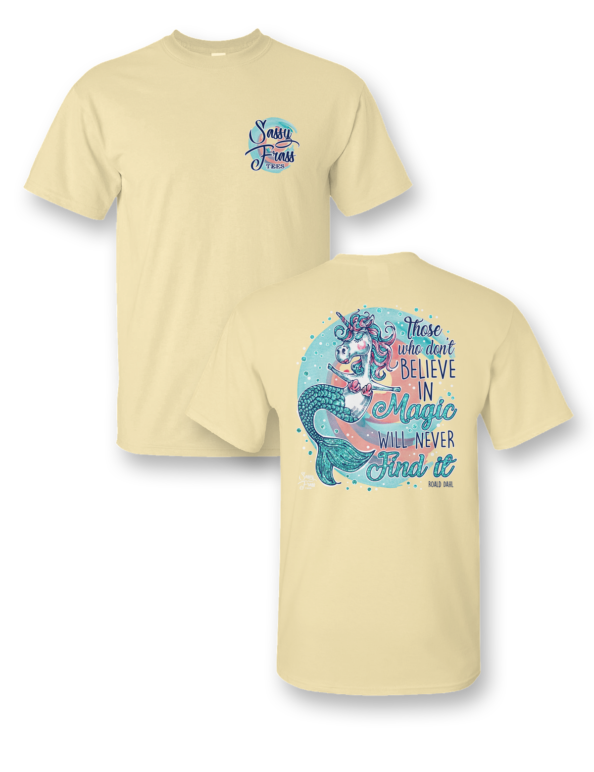 Sassy Frass Preppy Magic Unicorn Mermaid - Adult & Kids T-Shirts, Sweatshirts & Hoodies apparel design preview 1