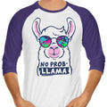 No Probllama 3/4 Sleeve Raglan - Adult & Kids T-Shirts, Sweatshirts & Hoodies apparel design preview 1