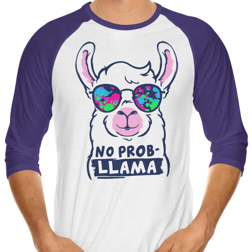 No Probllama 3/4 Sleeve Raglan - Adult & Kids T-Shirts, Sweatshirts & Hoodies apparel design preview 1