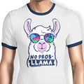 No Probllama Ringer - Adult & Kids T-Shirts, Sweatshirts & Hoodies apparel design preview 1