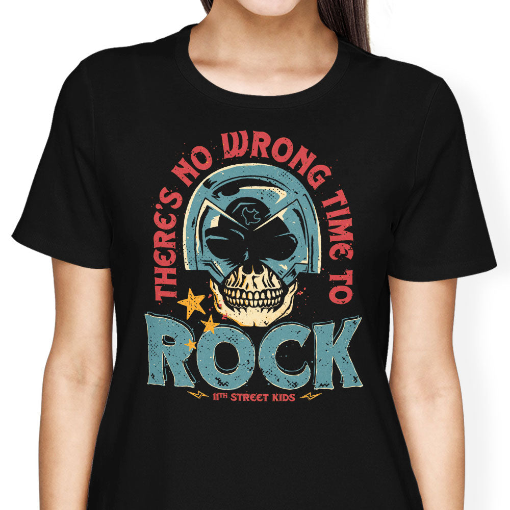 No Wrong Time to Rock Women's Apparel - Adult & Kids T-Shirts, Sweatshirts & Hoodies apparel design preview 1