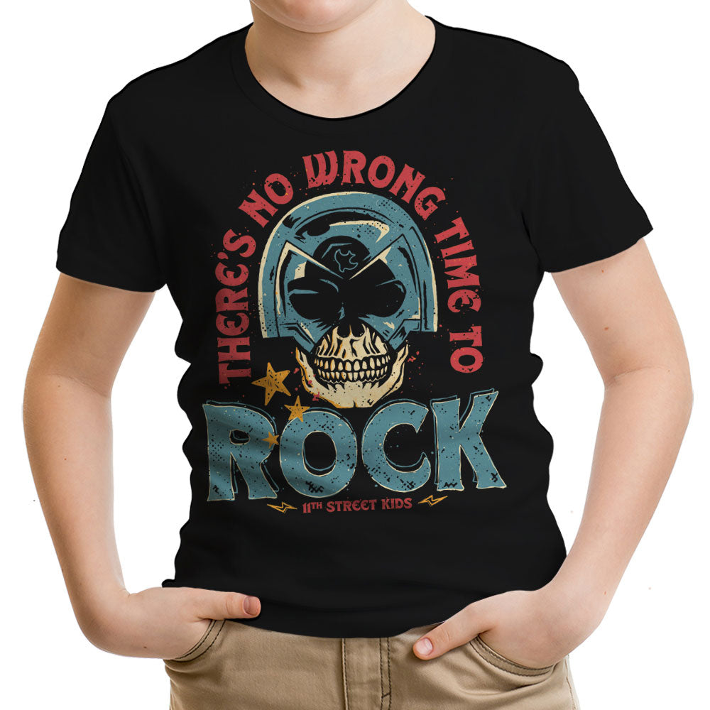 No Wrong Time to Rock Youth Apparel - Adult & Kids T-Shirts, Sweatshirts & Hoodies apparel design preview 1