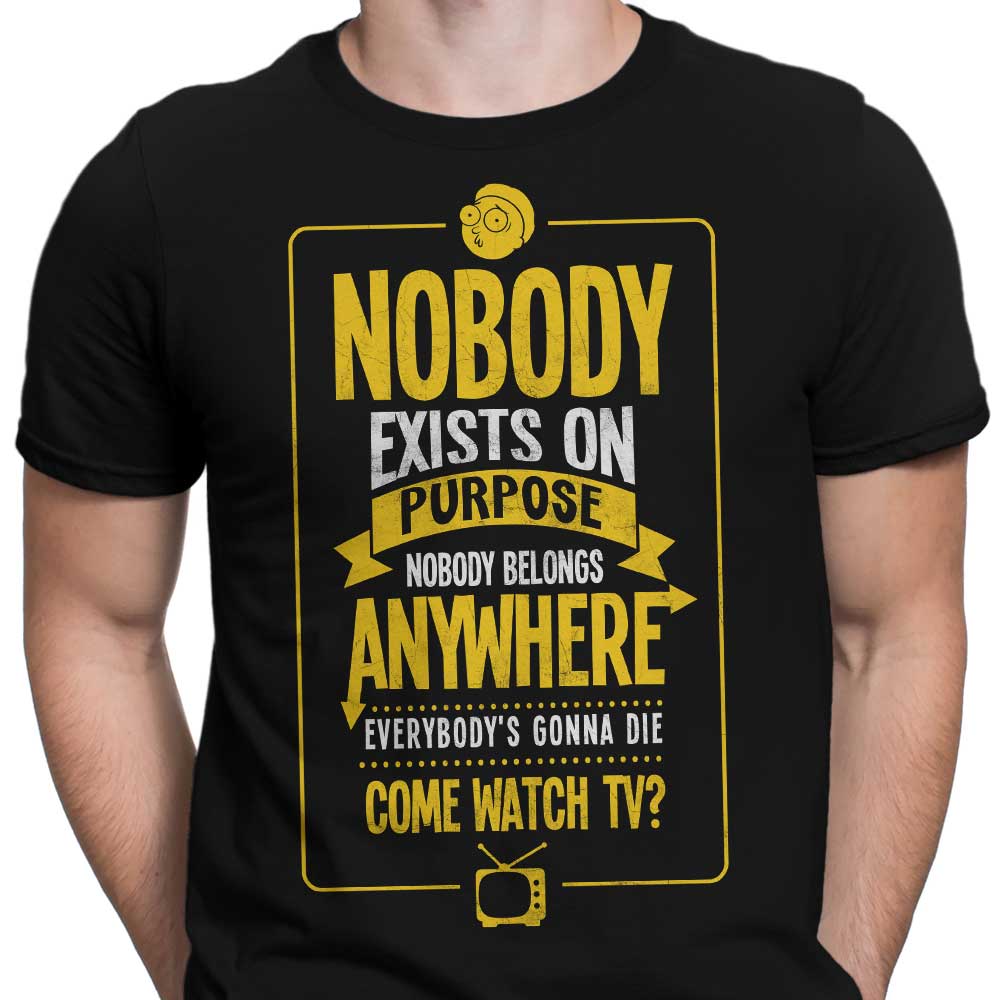 Nobody Exists on Purpose Men's Apparel - Adult & Kids T-Shirts, Sweatshirts & Hoodies apparel design preview 2