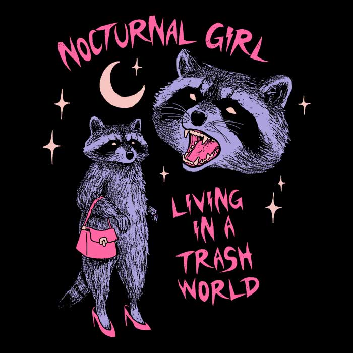 Nocturnal Girl Men's Apparel - Adult & Kids T-Shirts, Sweatshirts & Hoodies apparel design preview 2