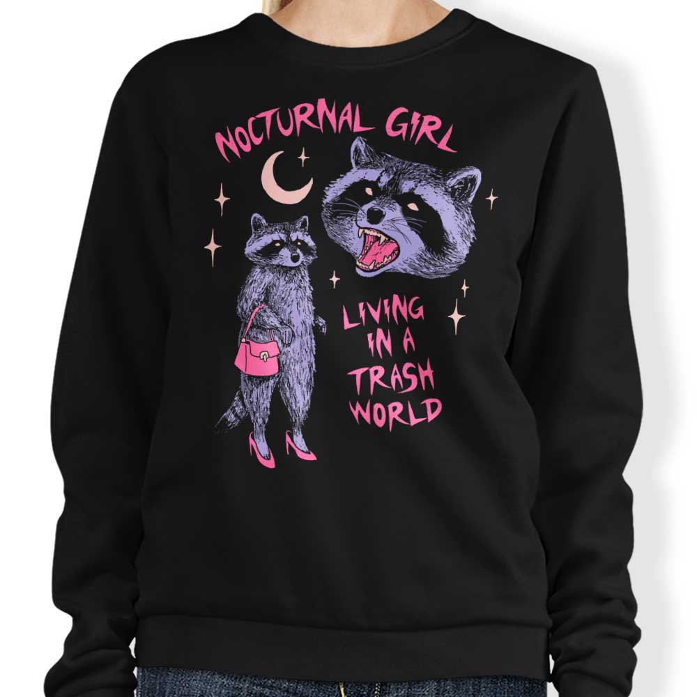 Nocturnal Girl - Adult & Kids T-Shirts, Sweatshirts & Hoodies apparel design preview 1