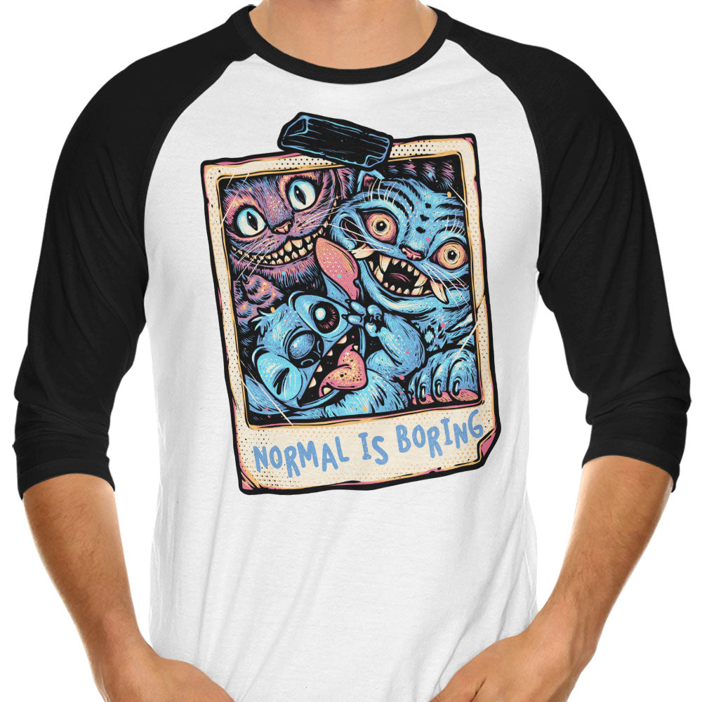 Normal is Boring 3/4 Sleeve Raglan - Adult & Kids T-Shirts, Sweatshirts & Hoodies apparel design preview 1