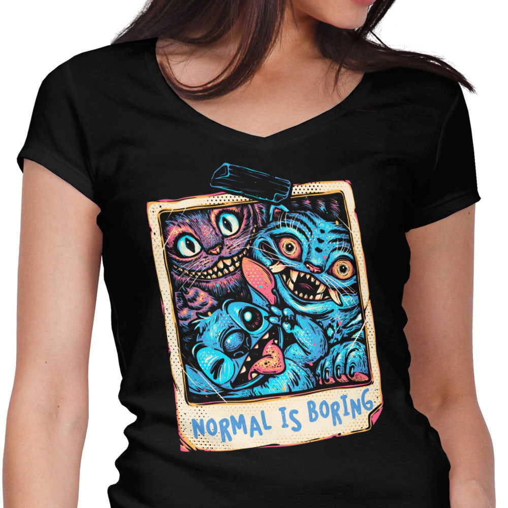 Normal is Boring Women's V-Neck - Adult & Kids T-Shirts, Sweatshirts & Hoodies apparel design preview 1