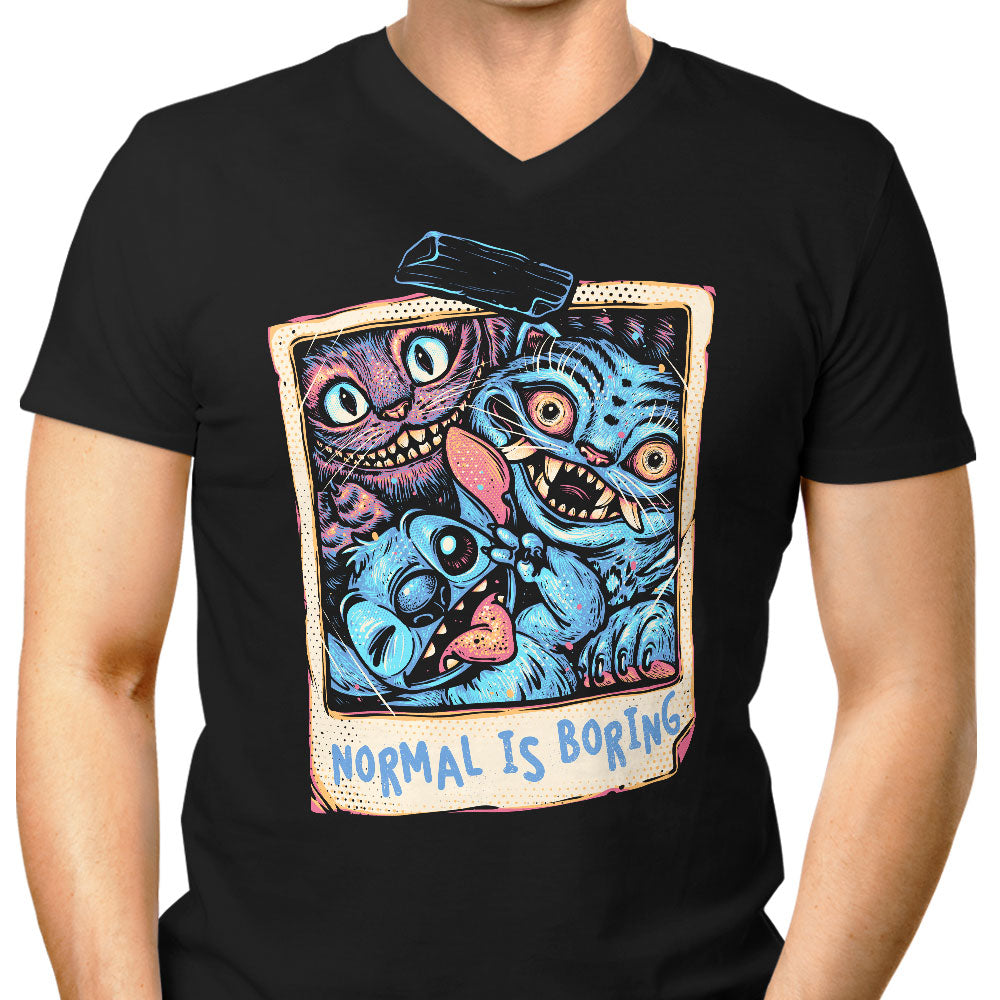 Normal is Boring Men's V-Neck - Adult & Kids T-Shirts, Sweatshirts & Hoodies apparel design preview 1
