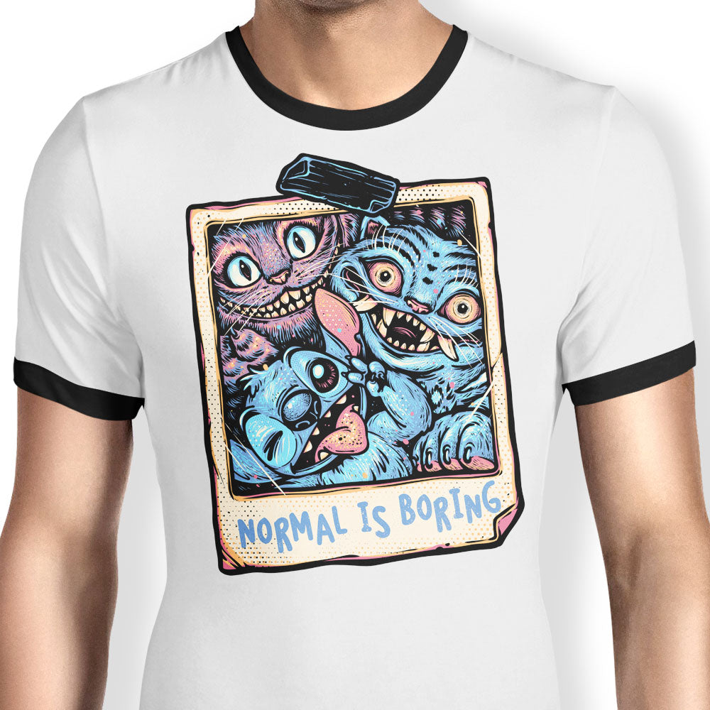 Normal is Boring Ringer - Adult & Kids T-Shirts, Sweatshirts & Hoodies apparel design preview 1