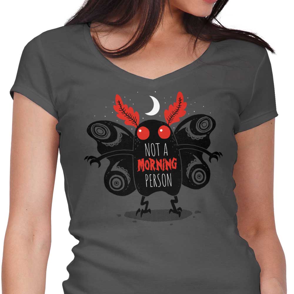 Not a Morning Person Women's V-Neck - Adult & Kids T-Shirts, Sweatshirts & Hoodies apparel design preview 1