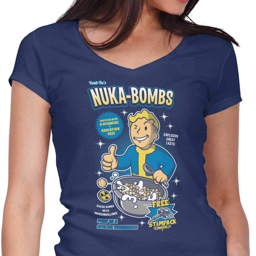 Nuka Bombs Women's V-Neck - Adult & Kids T-Shirts, Sweatshirts & Hoodies apparel design preview 1