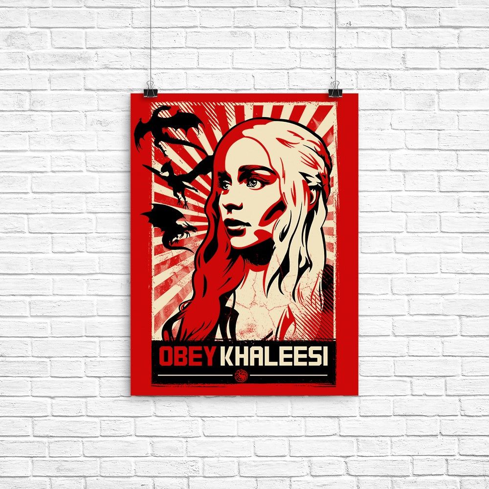 Obey Khaleesi Poster - Adult & Kids T-Shirts, Sweatshirts & Hoodies apparel design preview 1