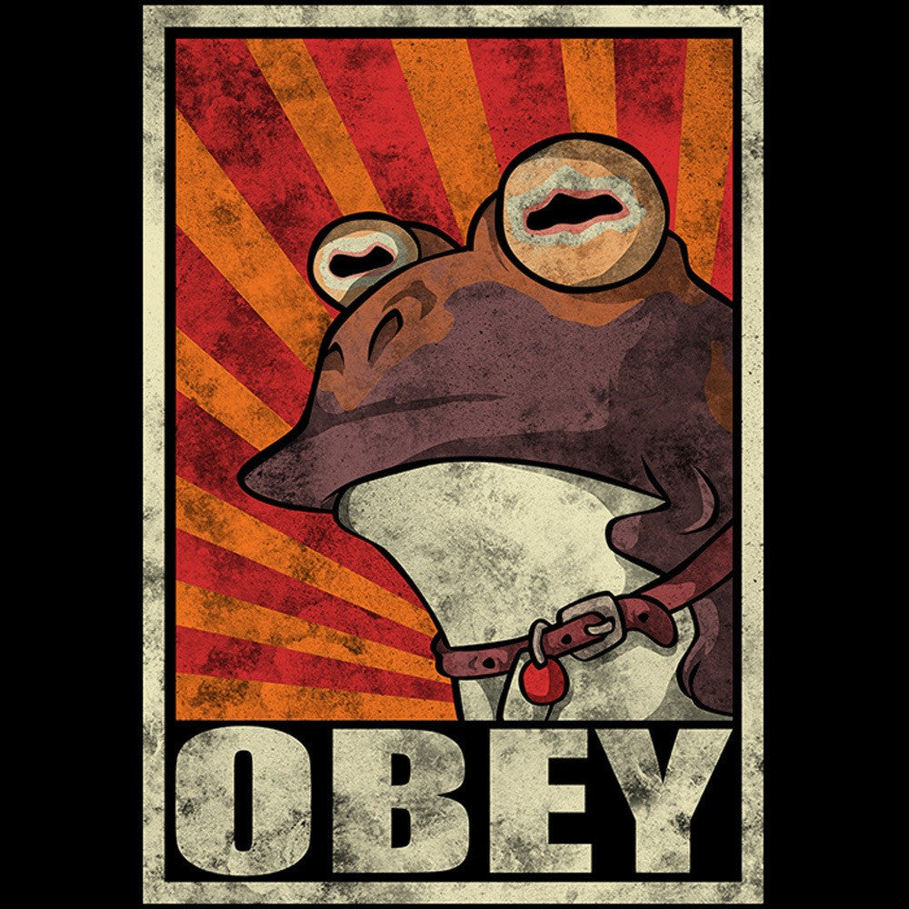 Obey the Hypnotoad Coasters - Adult & Kids T-Shirts, Sweatshirts & Hoodies apparel design preview 1