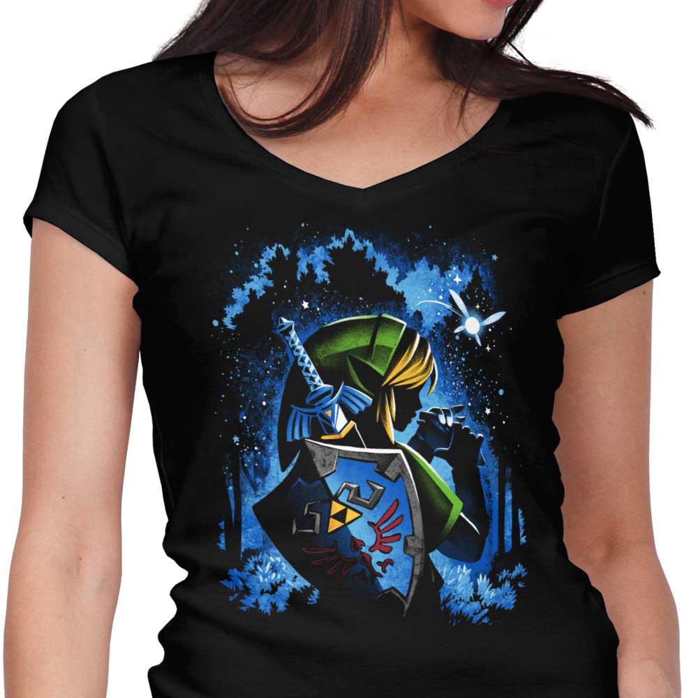 Ocarina Hero Women's V-Neck - Adult & Kids T-Shirts, Sweatshirts & Hoodies apparel design preview 1