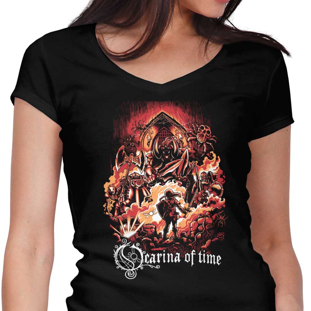 Ocarina of Legend Women's V-Neck - Adult & Kids T-Shirts, Sweatshirts & Hoodies apparel design preview 1