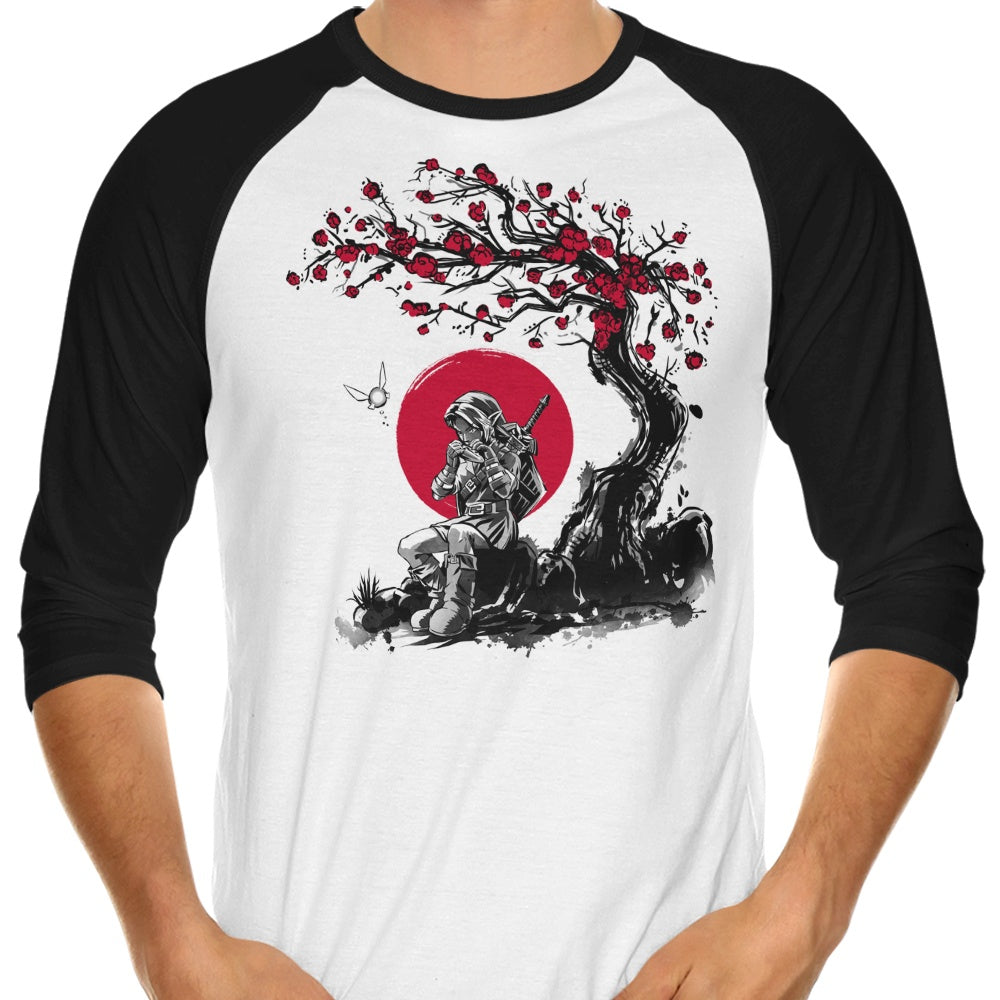 Ocarina Under the Sun 3/4 Sleeve Raglan - Adult & Kids T-Shirts, Sweatshirts & Hoodies apparel design preview 1