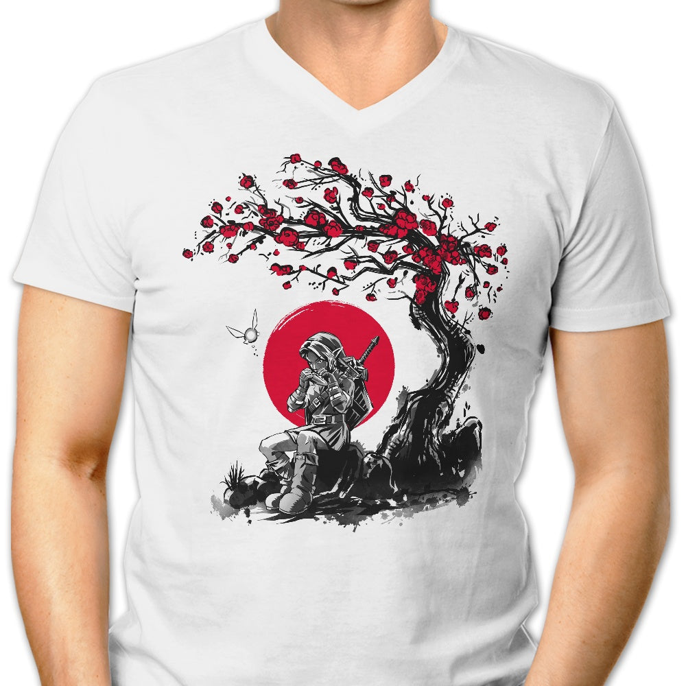 Ocarina Under the Sun Men's V-Neck - Adult & Kids T-Shirts, Sweatshirts & Hoodies apparel design preview 1