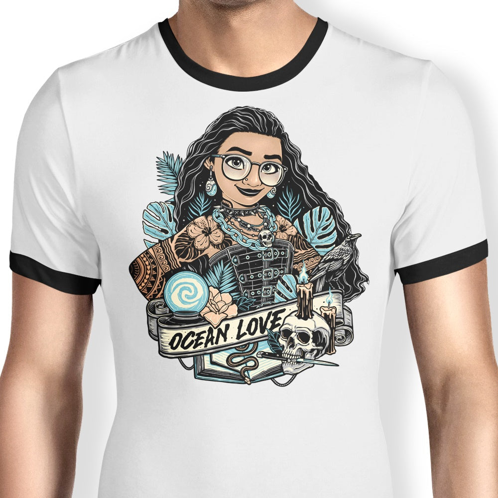 Ocean Love Ringer - Adult & Kids T-Shirts, Sweatshirts & Hoodies apparel design preview 1