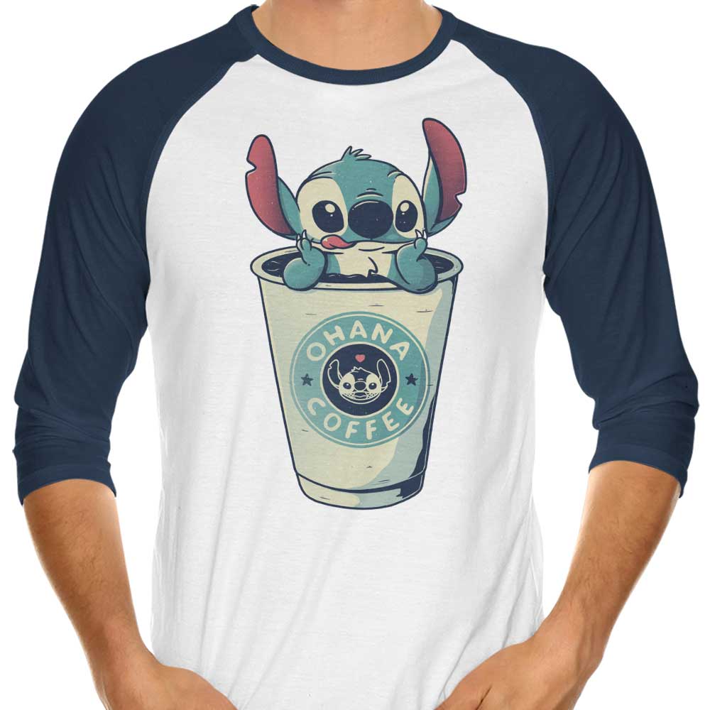 Ohana Coffee 3/4 Sleeve Raglan - Adult & Kids T-Shirts, Sweatshirts & Hoodies apparel design preview 1