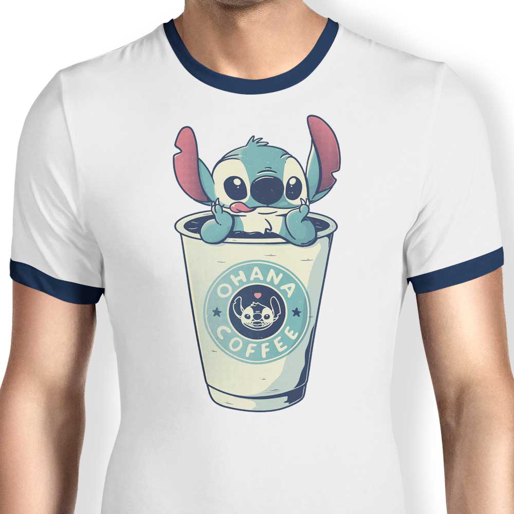Ohana Coffee Ringer - Adult & Kids T-Shirts, Sweatshirts & Hoodies apparel design preview 1