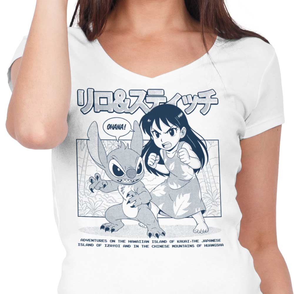 Ohana Manga Women's V-Neck - Adult & Kids T-Shirts, Sweatshirts & Hoodies apparel design preview 2