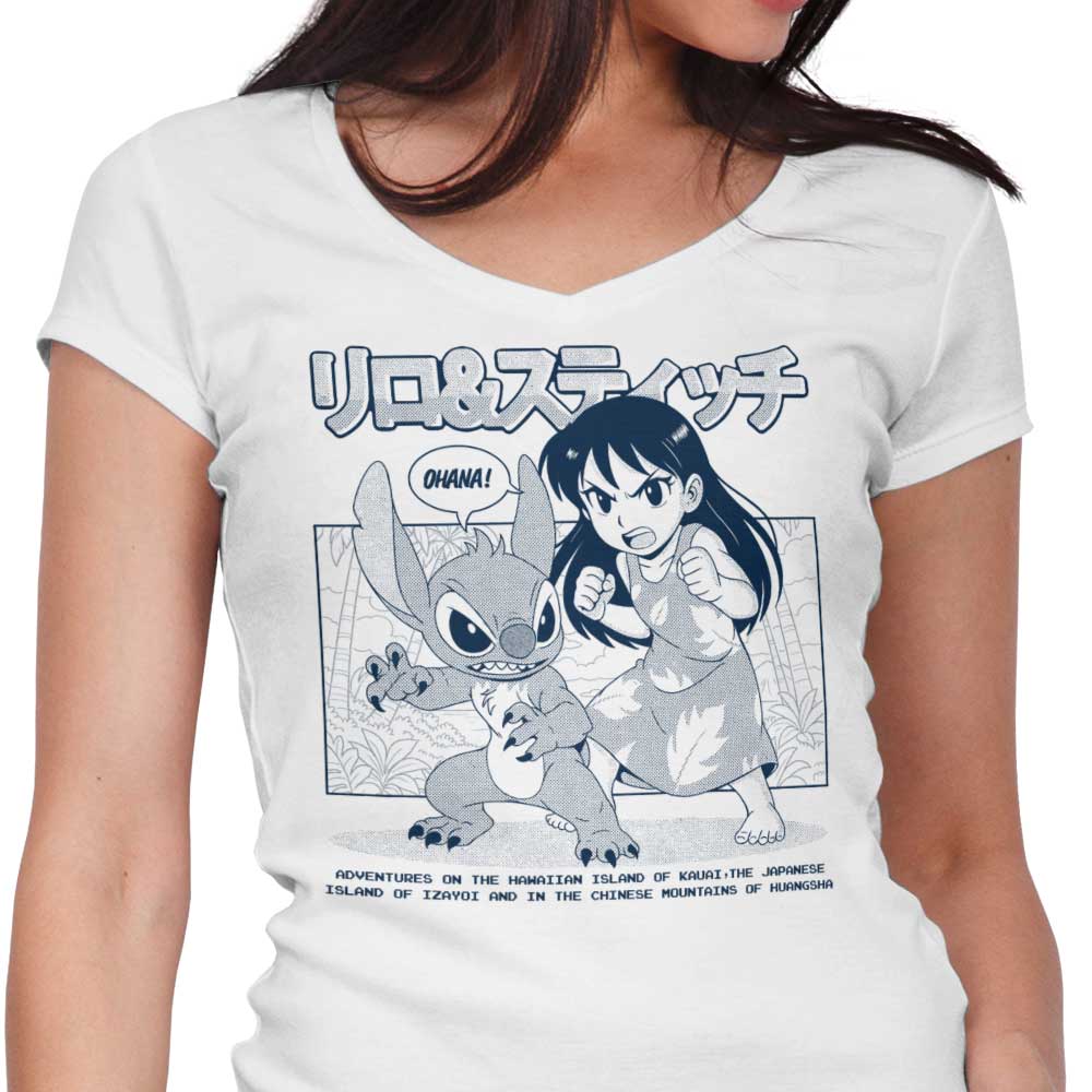 Ohana Manga Women's V-Neck - Adult & Kids T-Shirts, Sweatshirts & Hoodies apparel design preview 1
