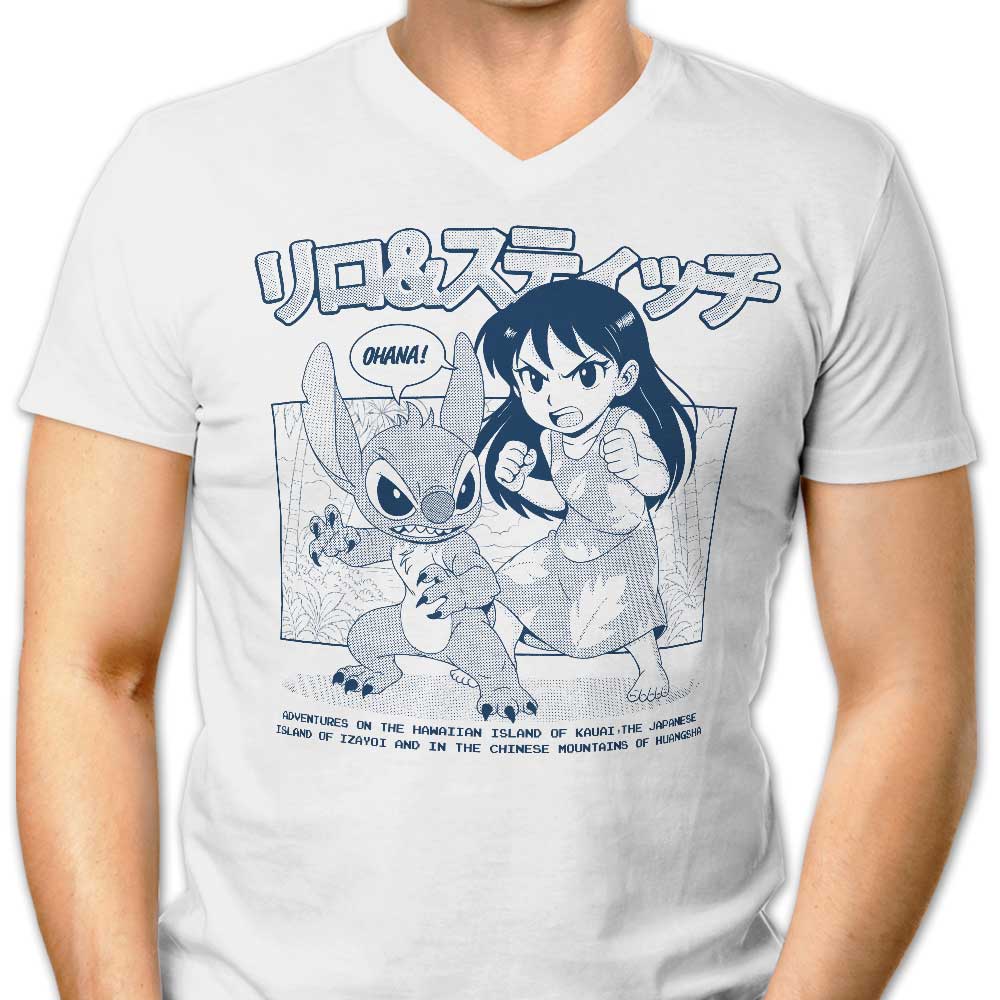 Ohana Manga Men's V-Neck - Adult & Kids T-Shirts, Sweatshirts & Hoodies apparel design preview 1