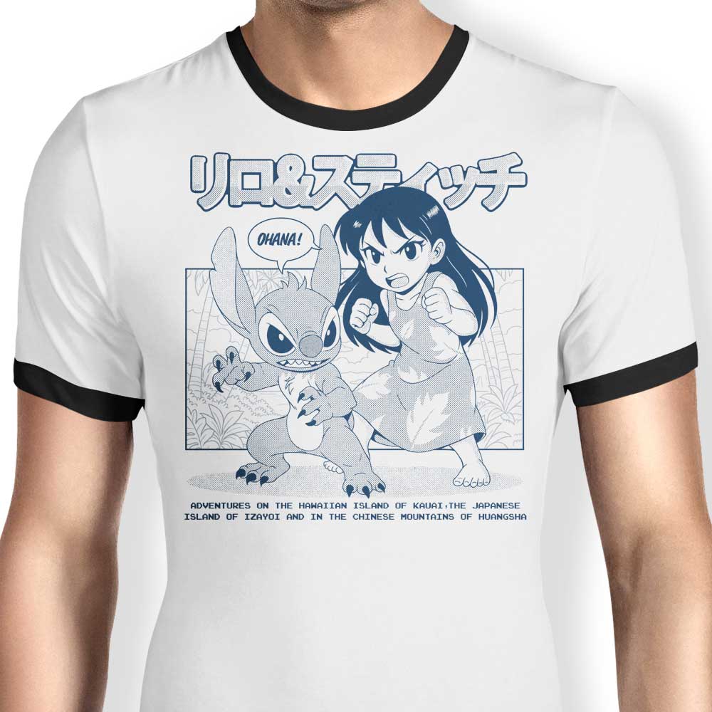 Ohana Manga Ringer - Adult & Kids T-Shirts, Sweatshirts & Hoodies apparel design preview 1