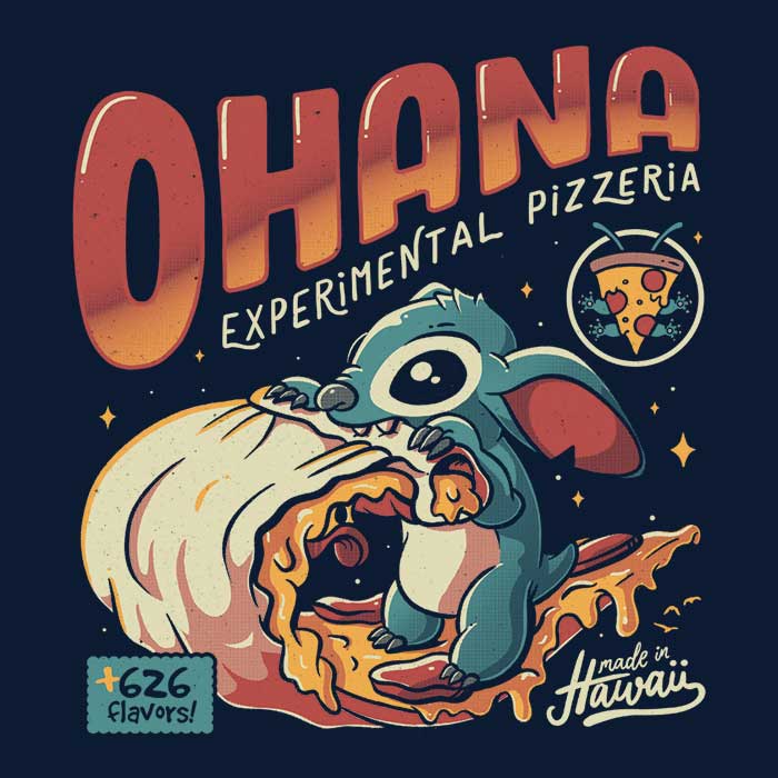 Ohana Pizzeria - Adult & Kids T-Shirts, Sweatshirts & Hoodies apparel design preview 2