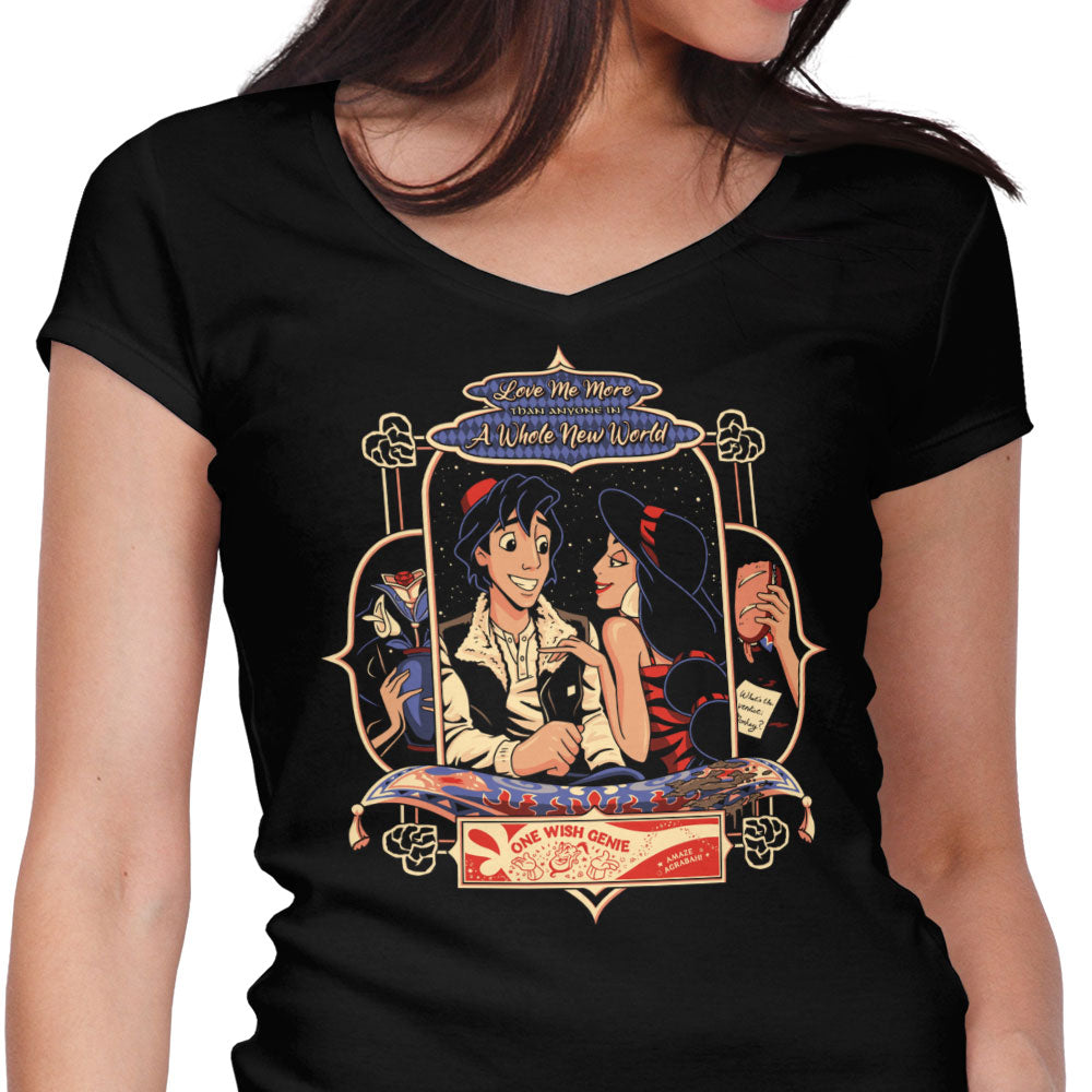 One Wish Genie Women's V-Neck - Adult & Kids T-Shirts, Sweatshirts & Hoodies apparel design preview 1