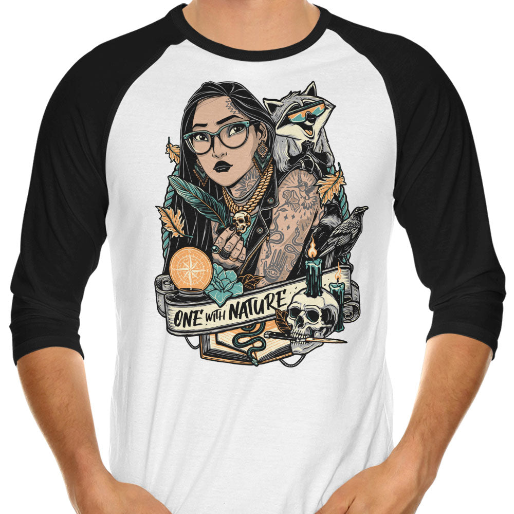 One with Nature 3/4 Sleeve Raglan - Adult & Kids T-Shirts, Sweatshirts & Hoodies apparel design preview 1
