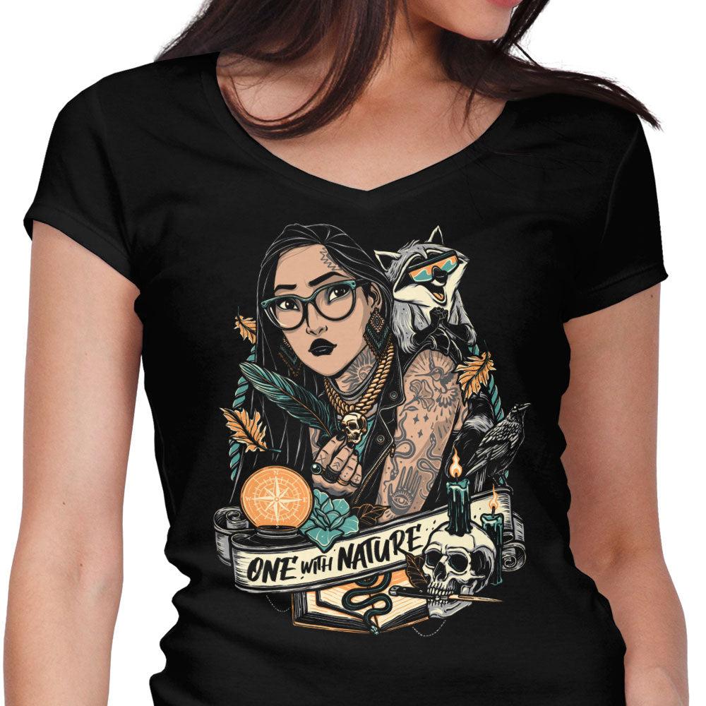One with Nature Women's V-Neck - Adult & Kids T-Shirts, Sweatshirts & Hoodies apparel design preview 1