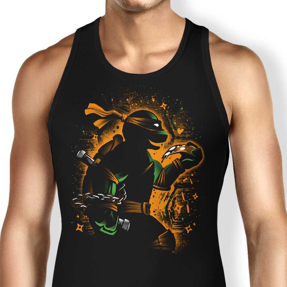 Orange Partying Ninja Tank Top - Adult & Kids T-Shirts, Sweatshirts & Hoodies apparel design preview 1