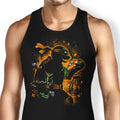 Orange Partying Ninja Tank Top - Adult & Kids T-Shirts, Sweatshirts & Hoodies apparel design preview 1