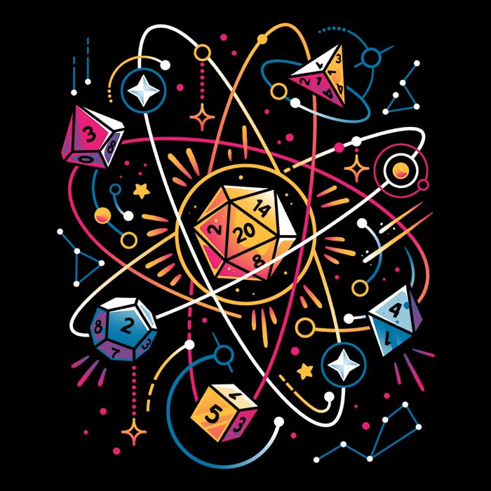 Orbital Atomic Dice Coasters - Adult & Kids T-Shirts, Sweatshirts & Hoodies apparel design preview 1