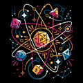 Orbital Atomic Dice Coasters - Adult & Kids T-Shirts, Sweatshirts & Hoodies apparel design preview 1