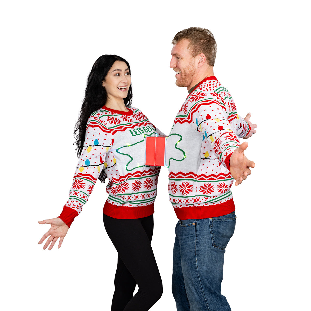 3D Outlet and Plug Socket Matching Couples Ugly Christmas Sweater product image 4