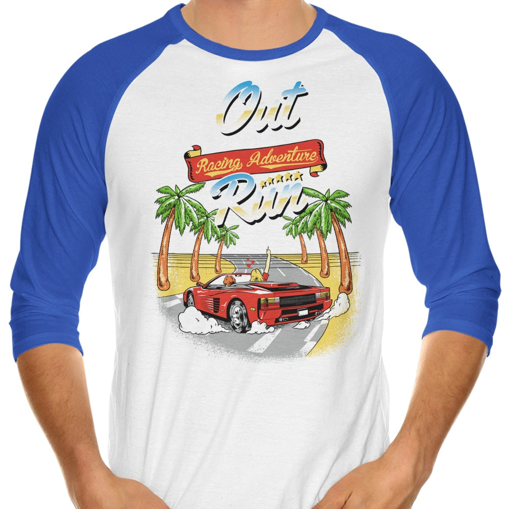 Outrun 3/4 Sleeve Raglan - Adult & Kids T-Shirts, Sweatshirts & Hoodies apparel design preview 1