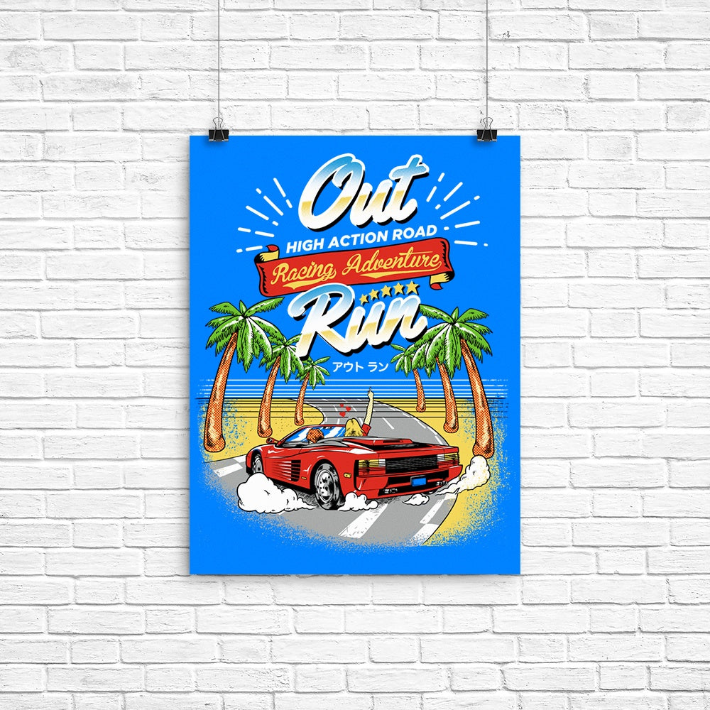 Outrun Poster - Adult & Kids T-Shirts, Sweatshirts & Hoodies apparel design preview 1